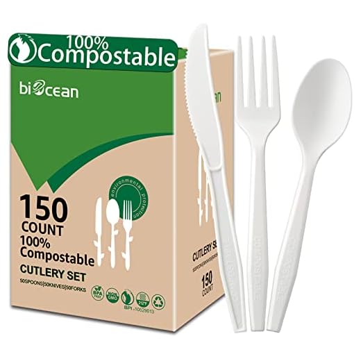 150-Count Heavy-Duty No-Plastic Compostable Flatware Set