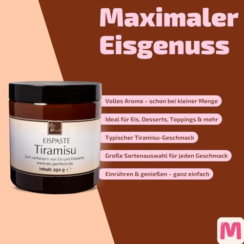 Tiramisu-Eispaste für köstliches Eis wie beim Italiener » Auch zum Verfeinern von leckeren Desserts, Getränke, Pralinen Torten und vielem mehr » Inhalt 250 g – Bild 4