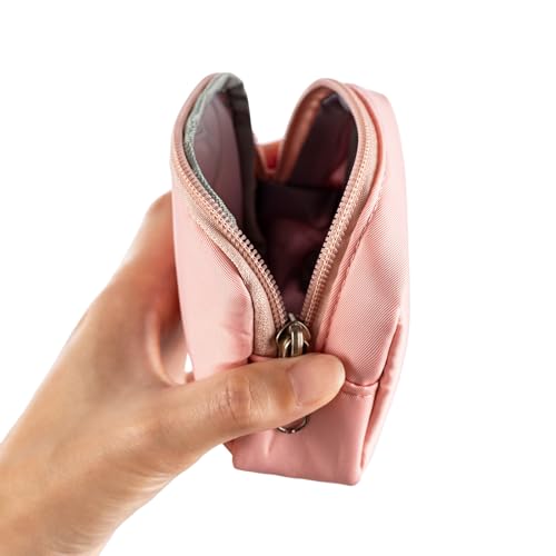 TUBGIIKS 2-Piece Mini Pouch with Carabiner Clip, Unisex Small Organizer Case for Electronics, Makeup, and Accessories (Pink) — view 5