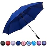 Goothdurs 62 Inches Golf Umbrella Automatic Open Windproof Waterproof Large Double Canopy Vented Rai