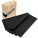 Japun – Briefumschläge (100 Stück) aus Papier, Kuvert, Umschlag ohne Fenster - DIN lang - 220 x 110 mm - schwarz