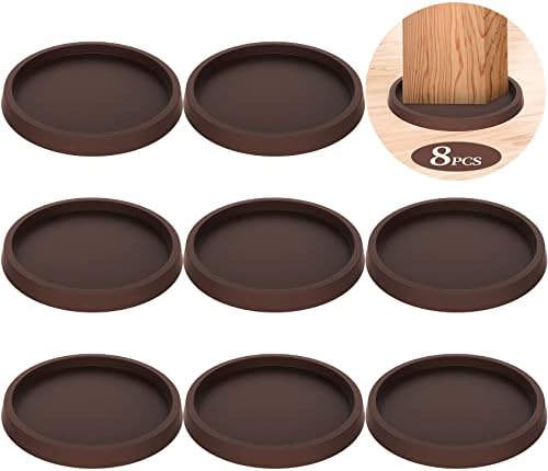 Furniture Coasters Pads,8 Pcs 3.5 Inch Rubber Non Slip Hardwood Floor Protectors for Furniture Legs Sofa Bed Piano Chair Feet Prevent Sliding Stoppers