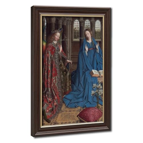 Impression sur toile The Annunciation Jan Van Eyck cadre déco bureau 20x30 cm