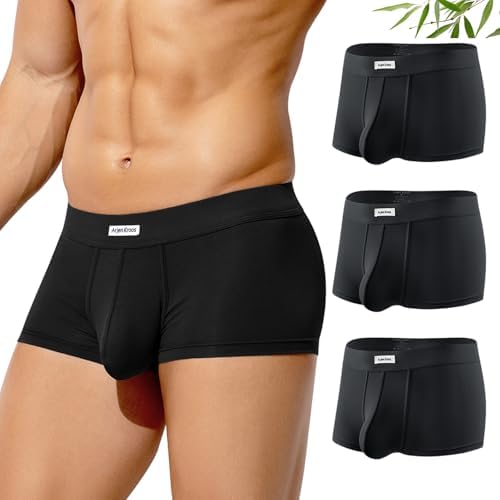 Arjen Kroos Bambus Boxershorts Herren 3er Pack Weiche Unterwäsche Herren Atmungsaktive Unterhosen Männer