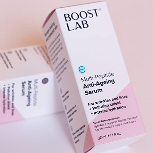 Boost Lab Multi-Peptide Anti Ageing Serum - For Mens & Women - Reduce Wrinkle & Facial Lines - Provides Deep And Long-Term Hydration - Paraben Free, Sulphate Free, Fragrance Free - 30 Ml (1 Fl Oz) #TOP6