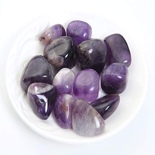 Bingcute Brazilian Tumbled Polished Natural Amethyst Stones 1/2 Ib for Wicca, Reiki, and Energy Crystal Healing (Amethyst) - Thumbnail 4