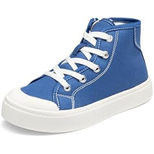 DREAM PAIRS Kids Sneakers Little Boys Girls High Top Canvas Shoes LilLegends CourtStar Casual Walking Shoes 12 Little Kid Blue