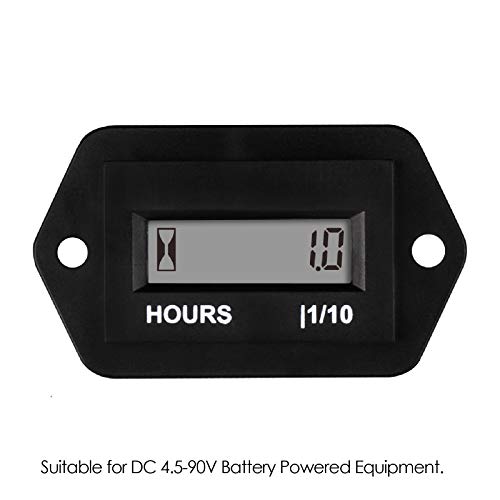 Jayron LCD Digital Hour Meter AC 86V to 230V Resettable TOT No Battery,Used for Lawn Mower Generator ATV UTV Chainsaw Snowmobile and Most Powered Equipment