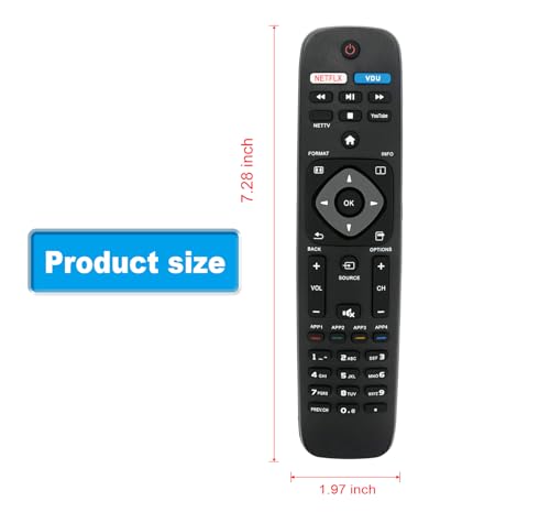 Télécommande NH500UP compatible Philips Android TV : pack de 2
