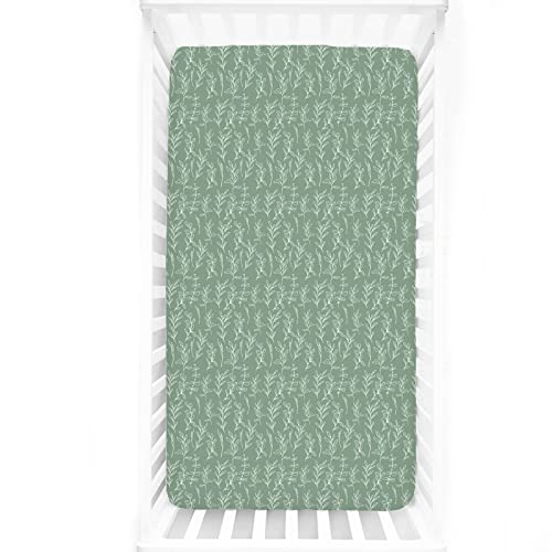 Image of Crib Sheet Set 100% Jersey Cotton, Fitted Cotton Baby & Toddler Universal Crib Sheets (Green Sage)