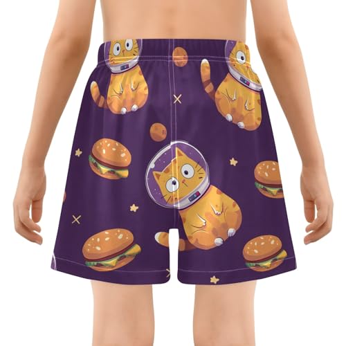 Bolaz Toddler Boys Swimwear Swim Trunks with Compression Liner 4T Astronaut Cat3