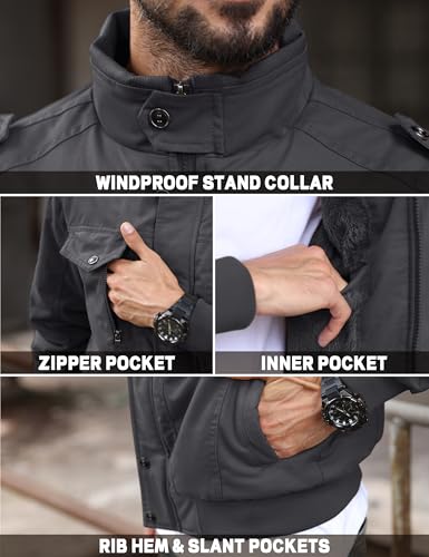 Image of TACVASEN Men's Lightweight Military Cotton Jacket Casual Windbreaker Coat