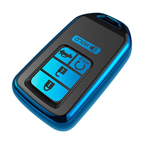Coque de protection pour clé Honda en TPU bleu à 5 boutons