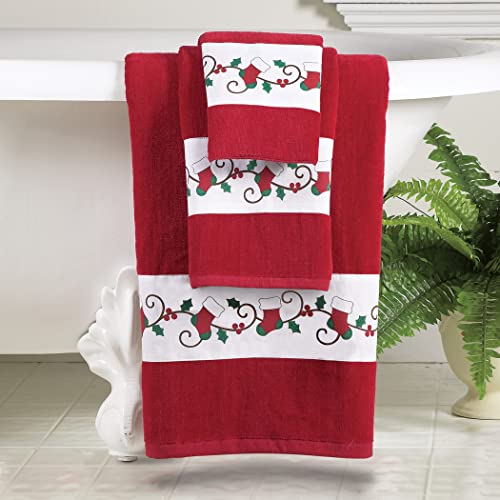 Collections Etc Holiday Printed Bath Towels - Set of 3