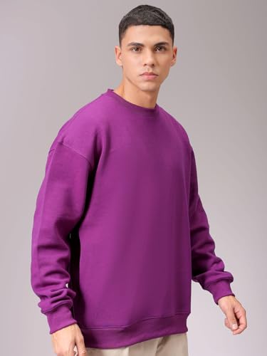 Image of The Indian Garage Co Men Oversized Solid Overhead Crewneck Sweatshirt