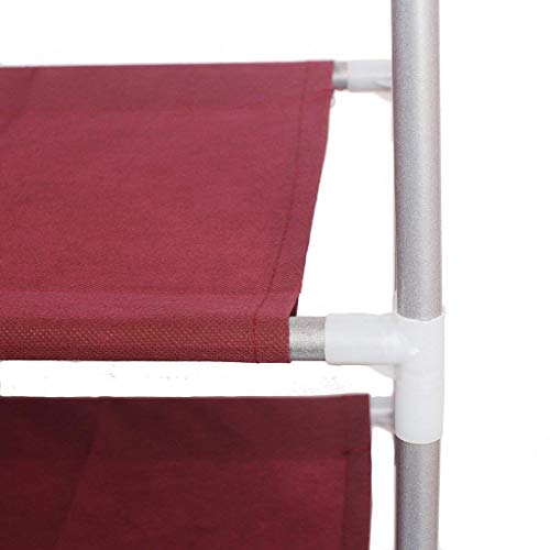 Image of 6 Layer Plastic Shoe Rack | Space Saving Multi Tier Shoe Stand Organizer for Home, Bedroom & Entryway | Durable Waterproof DIY Footwear Storage Rack for Men Women & Kids (Maroon)