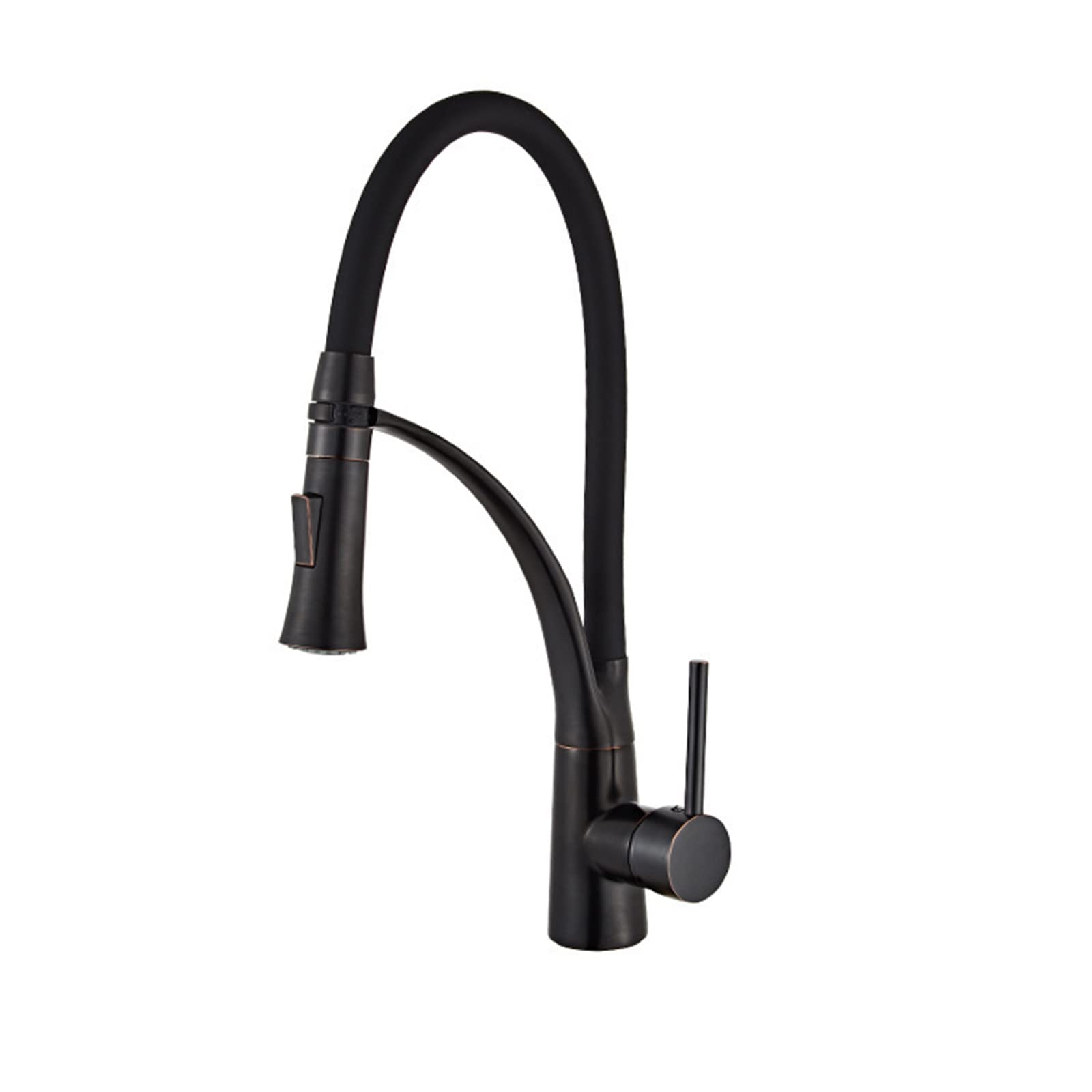 Grifo de cocina monomando de arco alto en bronce 2