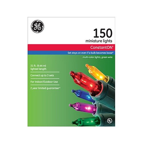 GE 150ct ConstantOn Colored Miniature Christmas Lights