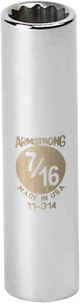 Armstrong 11-332 1-Inch, 12 Point, 3/8-Inch Drive SAE Deep Socket