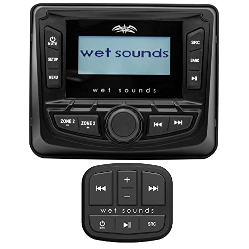 wet sounds Wet Sounds WS-MC5 Marine Digital Media Receiver with Bluetooth and MC-TR-Mini Mini Transom Remote with 25ft Cable