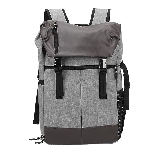 WIHFHGZ Mochila para Cámara Resistente al Agua, Bolsa Profesional para Fotografía DSLR, SLR y Mirrorless, Gran Capacidad, Color Gris Claro - Tejido Impermeable, Correa Ergonómica, Uso