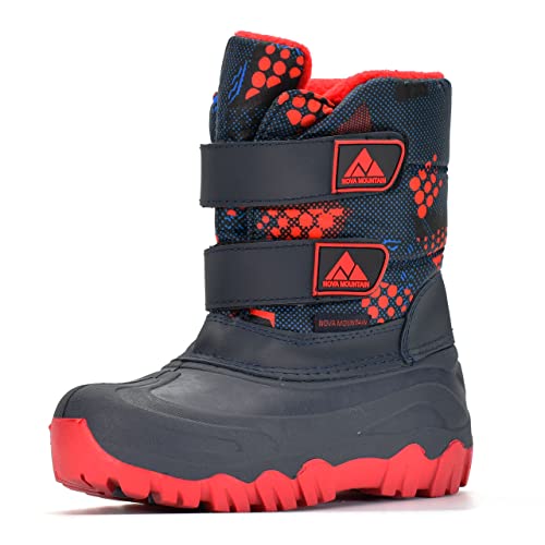 Nova Mountain Boys Girls Little Kids Winter Snow Boots,NF NFWB122FF NavyRed 6