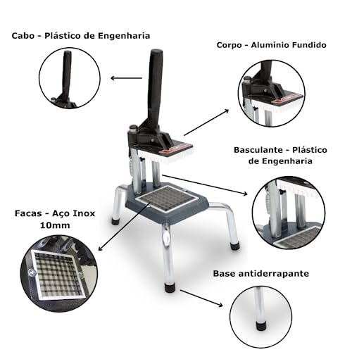 Cortador Picador Profissional Legumes Frutas Batata Palito Tomate Manual Pequeno