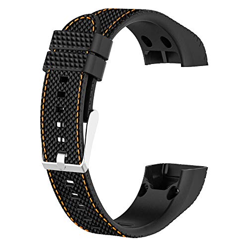 Correa de repuesto para reloj WIIKAI, compatible con Garmin Vivosmart HR, correa de reloj de silicona (naranja)