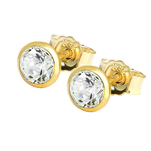NKlaus Paar Ohrstecker Gold 333 – Ohrringe mit Zirkonia – Gold Schmuck...