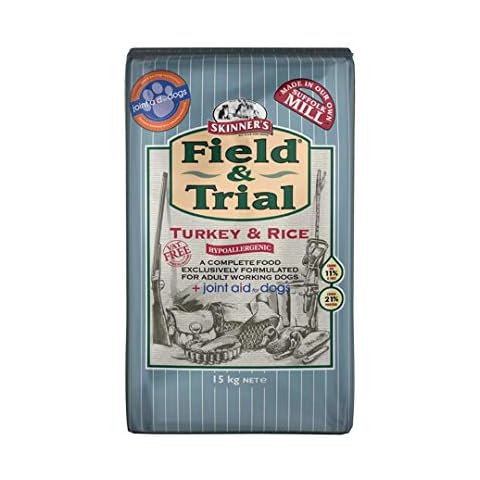 Skinner’s Field & Trial Turkey & Rice - Complete Dry Adult Dog Food, Sensitive, Hypoallergenic, Contains Joint Aid, 15kg Cover