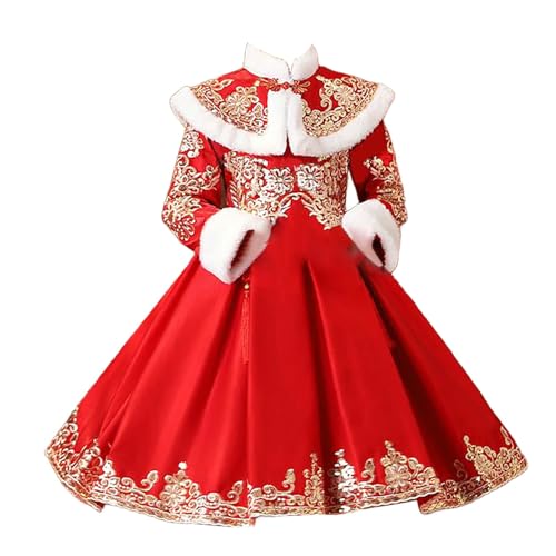 Embroidery Tang Suit Kids Fairy 𝐇𝐚𝐧𝐟𝐮 Dresses for 2025 Chinese 𝗟unar New Year Girl Quilted Giraffe Items for Girls