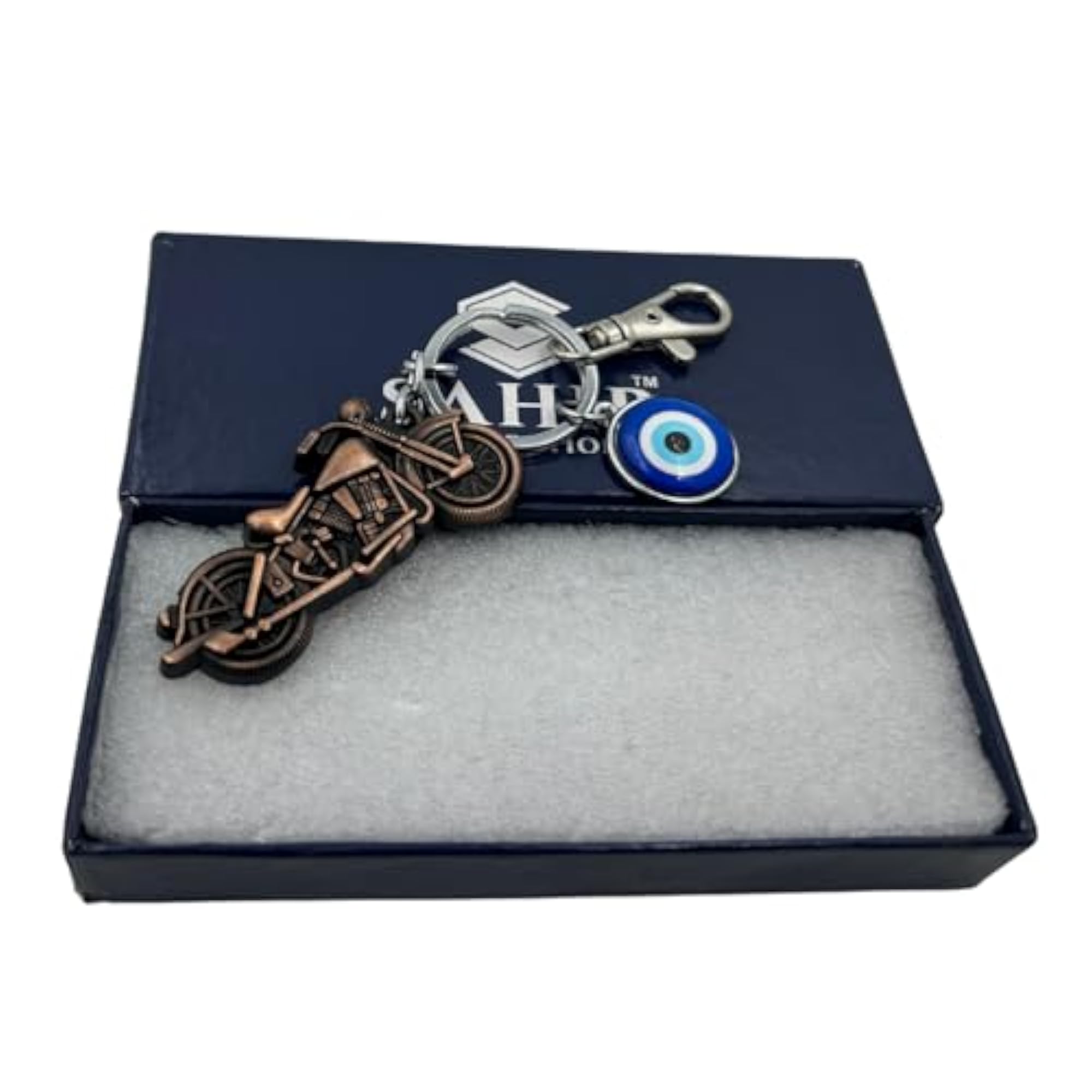 Evil Eye Metal Keychain with Hook, Unique Gift