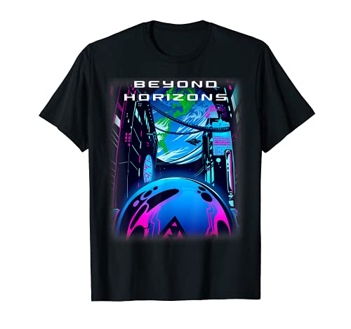 Beyond Horizons Cyberpunk Outrun Ciencia ficción Espacio Futurista Camiseta