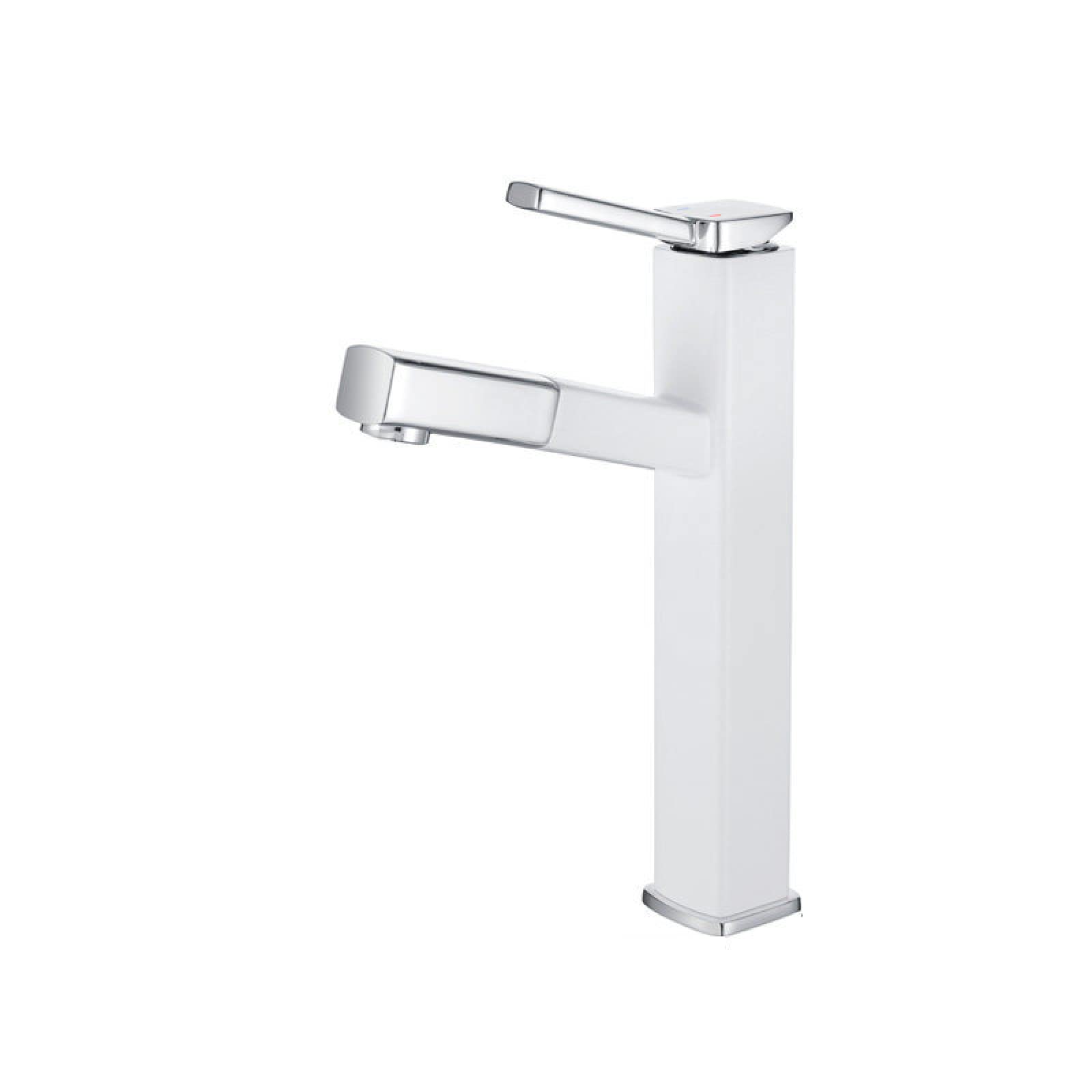 Mitigeur de lavabo extractible et pivotant à 360° en cuivre blanc pour eau chaude et froide