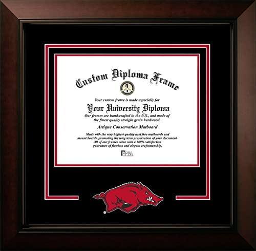 Campus Images University of Arkansas Razorbacks 11w x 8.5h Legacy Black Cherry Spirit Logo Diploma Frame