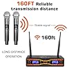 Depusheng MXR42 Wireless Microphone System,2 Dual Channel Professional Cardioid Dynamic Handheld Microphone Mic System Karaoke,for Singing, Karaoke, Church, DJ #2