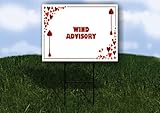 Wind Advisory Red Frame With Hearts Up Arrows Single Sided 18x24 in. Yard Road Sign w/Stand