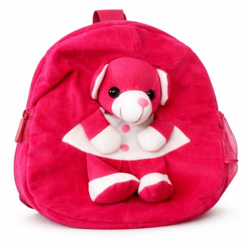 Image of Kids Plush Teddy Backpack - Soft Rabbit School Bag for Toddlers & Preschool, Cute Animal Backpack with Adjustable Straps - Lightweight & Comfortable for Boys & Girls