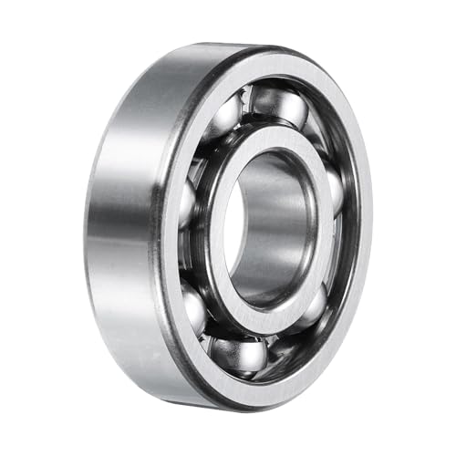 sourcing map 6305 Deep Groove Ball Bearings, 25mm I.D x 62mm O.D x 17mm Thick C3 Open Type Chrome Steel (ABEC5, Silver Tone)