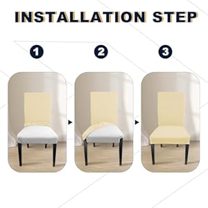 NORTHERN BROTHERS Dining Room Chair Covers Set of 4, Dining Chair Covers Stretch Removable Washable Parson Chair Slipcover for Dining Room (Beige) NORTHERN BROTHERS Dining Room Chair Covers Set of 4 Dining Chair Covers Stretch Removable Washable Parson Chair Slipcover for Dining Room Beige