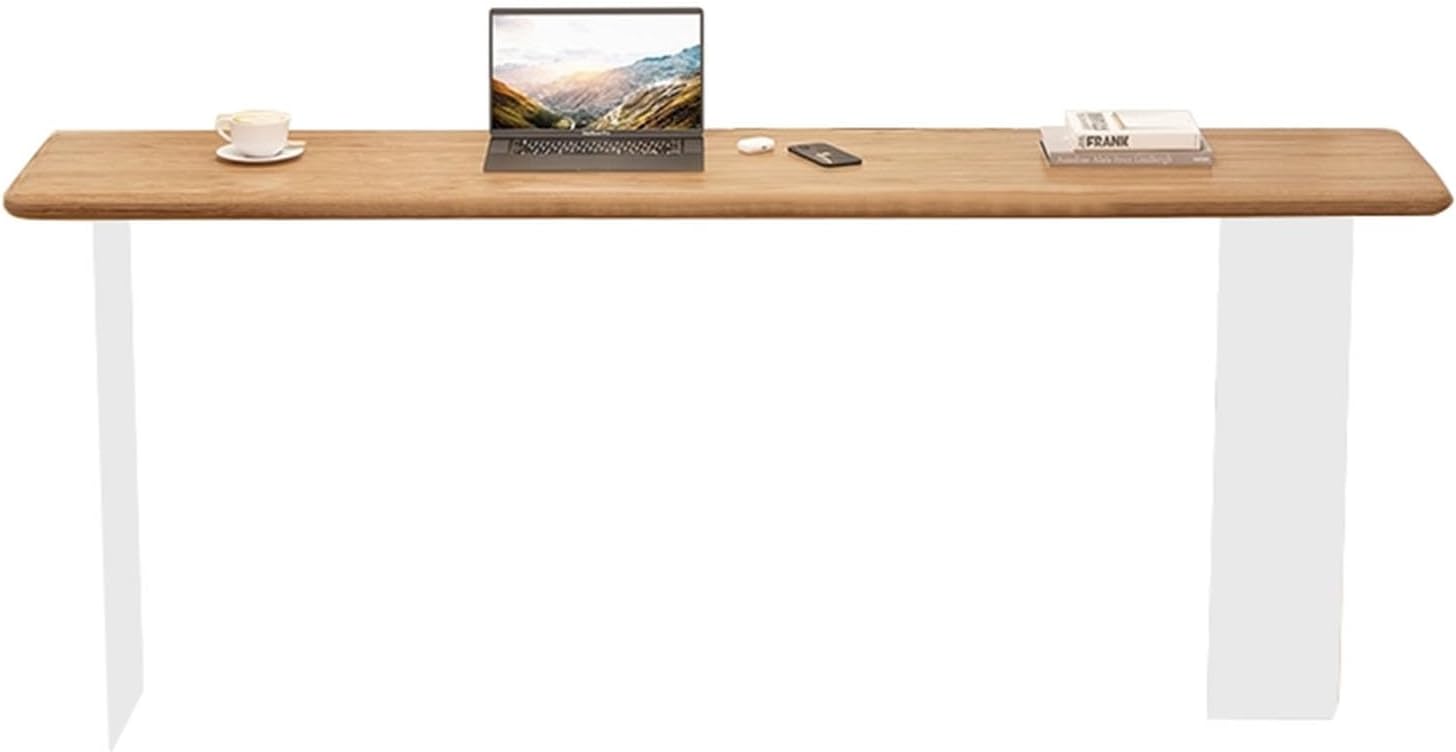 Narrow Wall-Mounted Wooden Balcony Table, 120x45x105cm - Space-Saving Plastic Suspended Bar Table for Home, Kitchen, Balcony, Patio, Modern Design