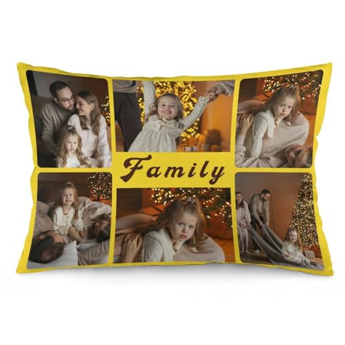 Family Custom Pillows with Picture, Custom for Lover, Personalized Two-Sides Cushion Covers for Car