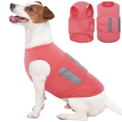 Image of Dog Anxiety Calming Vest, Gentle Compression Anxiety Suit for Dogs | Breathable Dog Calming Wrap for Separation Anxiety, Lightning, Storms, Fireworks, Vet Visits, Pink XS