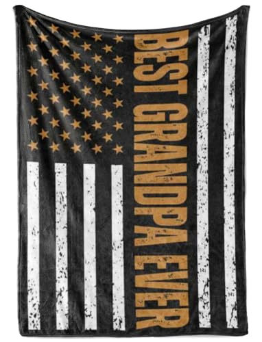 InnoBeta Gifts for Grandpa Throw Blanket for Grandfather Presents from Granddaughters Grandsons for Christmas Birthday Fathers Day - American Flag 50 x 65