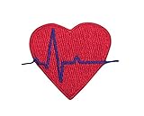 Medical Heart EKG Iron on Embroidered Patch