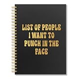 Vgrti List of People I Want To Punch in The Face Spiral Notebook for School, Funny Office Notebook, Work Humor Gifts for Women Men Coworker, Sarcastic Gag Office Gifts for Boss Friends Leaders Mentors