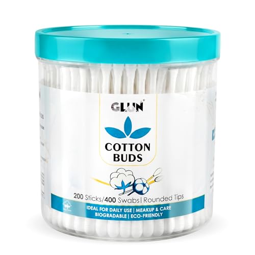 Image of Safety Cotton Ear Cleaning Buds, Pack of 1 (200 Buds), Large Tips for Cleaning Earwax, Makeup Remover for Newborn Babies, 100% Organic Cotton