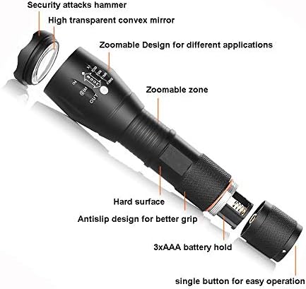 WESLITE 4 in 1 LED Torch with Red Green White Blue Light, Multi-Colors Tactical Flashlight Outdoor Road Signal Torch Zoomable Hand Torches for Astronomy Night Vision Hiking (4 Colors)