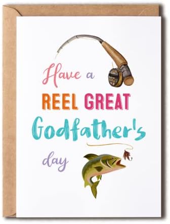 Fathers Day Card Fishing - Funny Fathers Day Gift - Have A Reel Great Godfather's Day - Fathers Day Fishing Gifts - Fathers Day Card For Friend