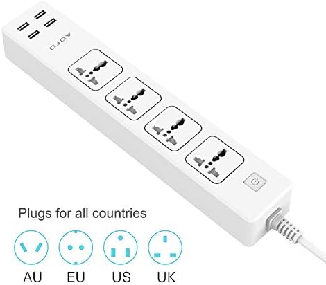 Smart Power Strip, Smart Plug with 4 AC Outlets 4 USB Ports WiFi Outlets Compatible with Alexa Google Assistant SmartThings App Remote Control